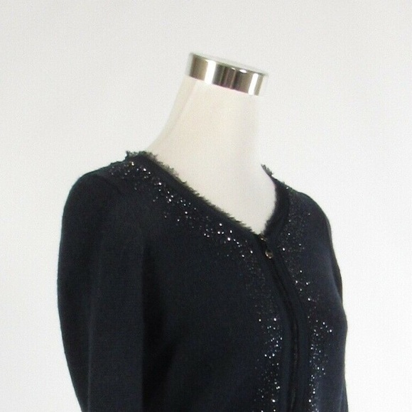 Martin and Osa Zip Up Alpaca Wool Cardigan with Sparkly Trim - Picture 5 of 15